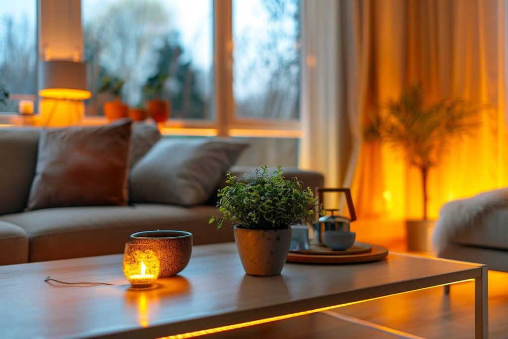 Maison moderne avec un panneau de vente en VEFA